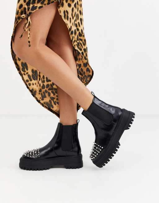 Studded chunky chelsea clearance boots