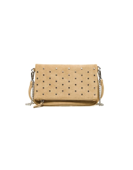 Bershka Studded envelope bag in camel, 4 of 4