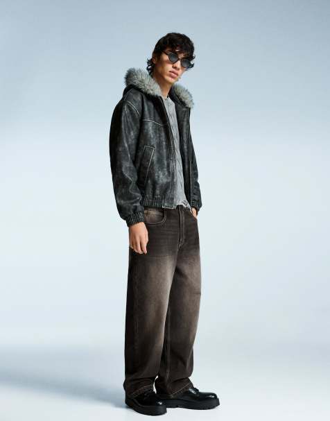 Bershka Studded super baggy jeans in black - view 1