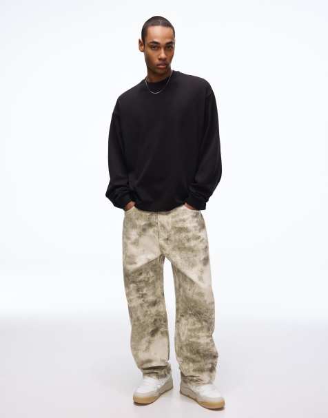 Bershka - Super baggy broek met print in groen - view 1