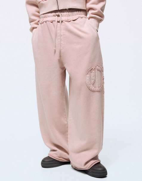 Bershka super baggy broek met wassing in roze - view 1