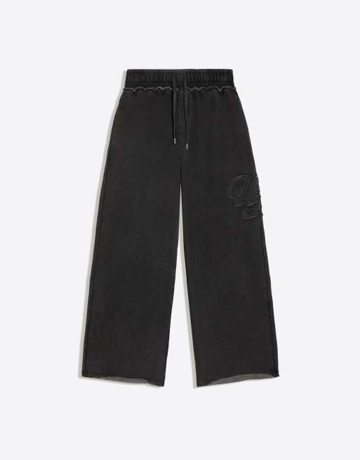Bershka super baggy broek met wassing in zwart, 5 van 5