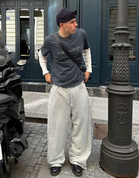Bershka super baggy byxor i grått - view 1