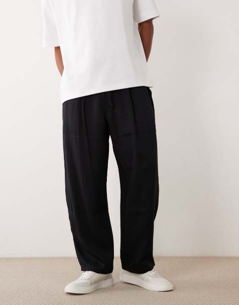 Bershka - Super baggy casual broek in zwart - view 1