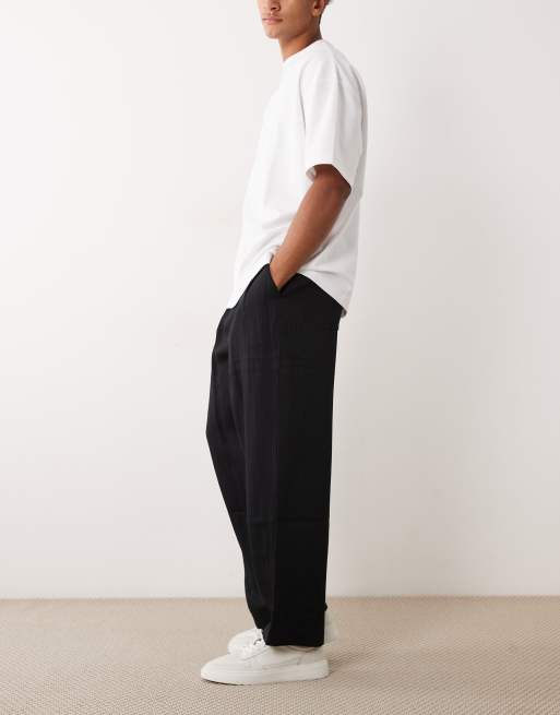 Bershka - Super baggy casual broek in zwart, 2 van 5