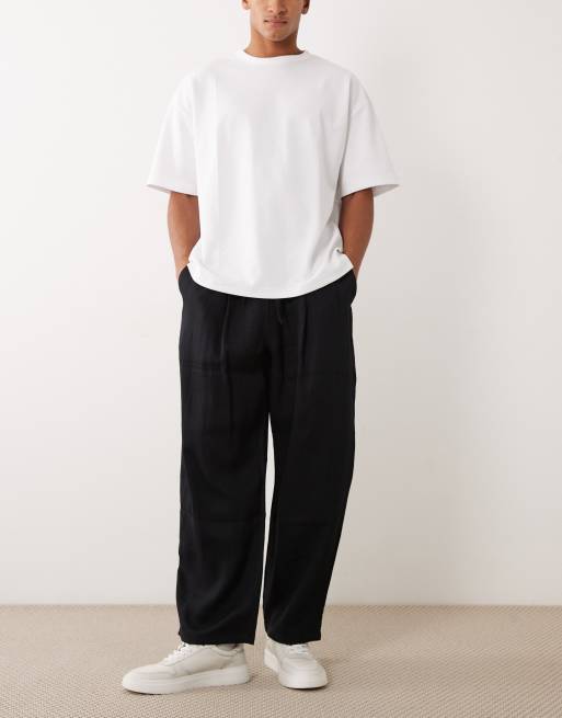 Bershka - Super baggy casual broek in zwart, 4 van 5