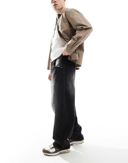 Bershka super baggy fit jeans in black