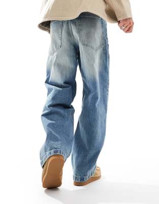 Bershka Super Baggy Fit Jeans In Blue