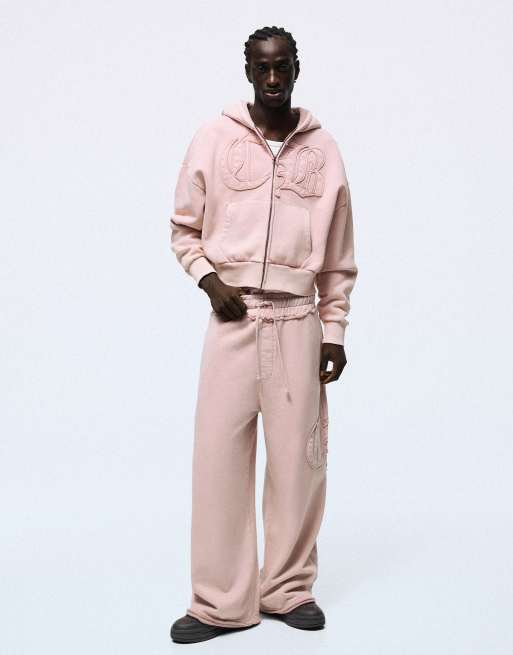 Bershka Super-Baggy-Hose in Pink mit Waschung, 2 von 6