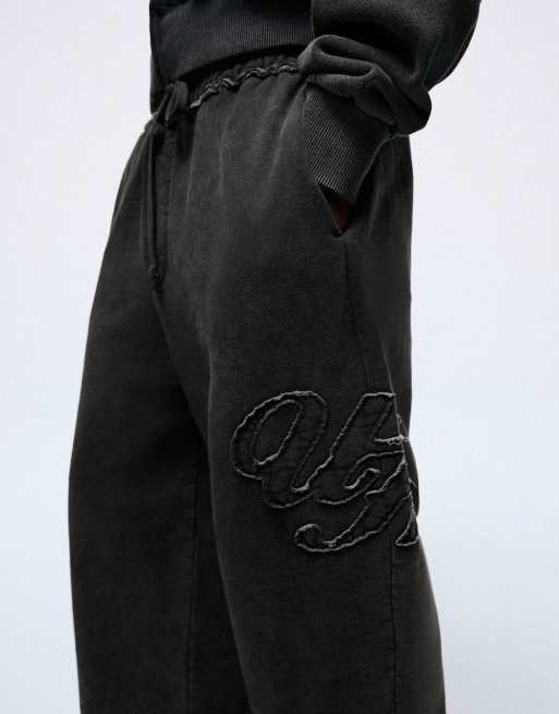 Bershka Super-Baggy-Hose in Schwarz, 3 von 5