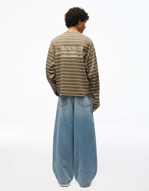 Bershka super baggy jeans i mellemblå, 3 af 4