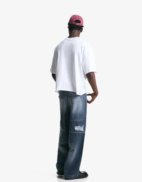 Bershka Super baggy jeans in denim blue - view 1