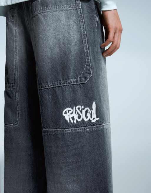 Bershka Super baggy jeans in denim blue | ASOS