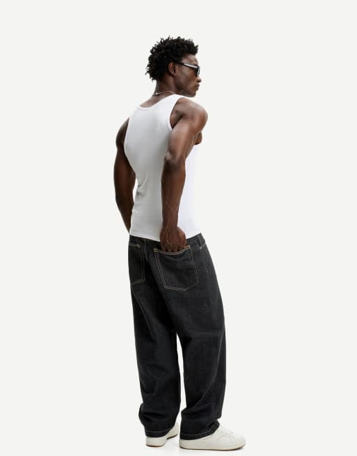 【Bershka】 メガバギー ジーンズ ストリート 人気モデル Bershka(ベルシュカ) デニム・ジーパン(メンズ) - 海外通販のBUYMA