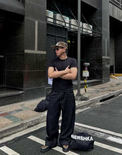 Bershka - Super baggy jeans in grijs - view 1