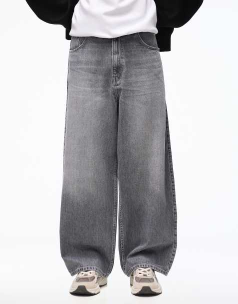 Bershka - Super baggy jeans in lichtgrijs - view 1