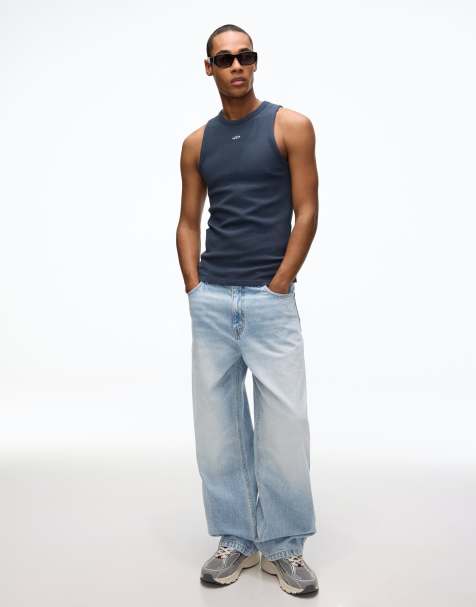 Bershka Super baggy jeans in light bue - view 1