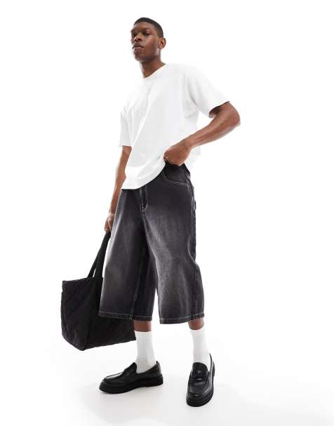 Bershka - Super baggy jort in zwart - view 1