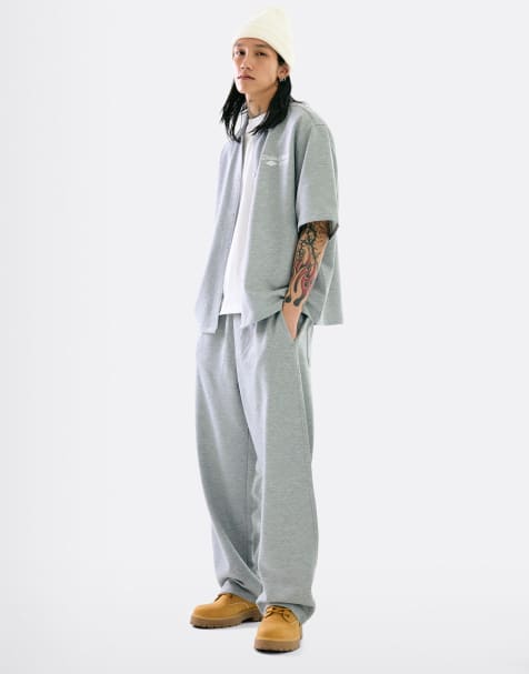 Bershka - Super-baggy lysegrå joggingbukser - view 1