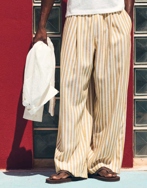 Bershka Super baggy pyjama-style trousers in camel - view 1