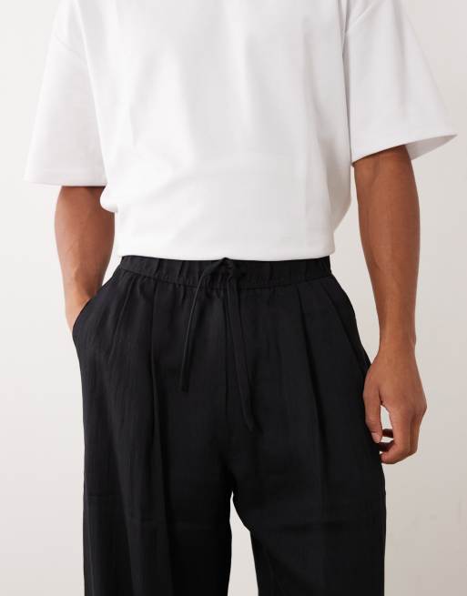 Bershka Super baggy rustic trousers in black, 3 of 5
