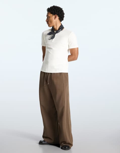 Bershka Super baggy trousers in brown