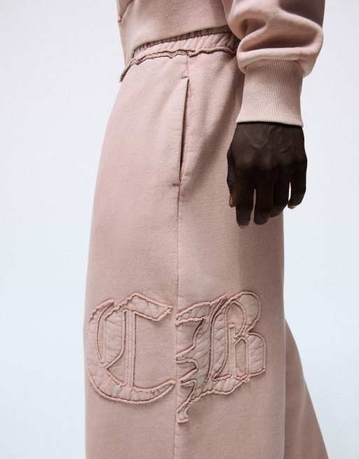 Bershka super baggy tvättade byxor i rosa, 3 av 6