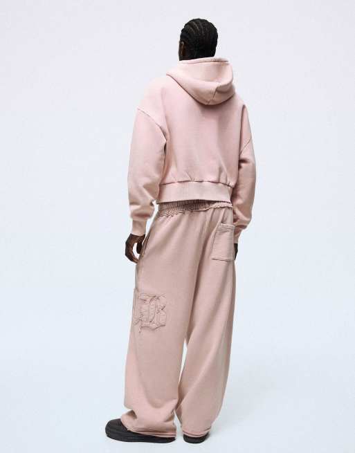 Bershka super baggy vaskede bukser i pink, 4 af 6