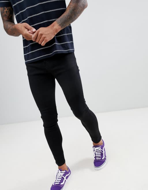 Jeans eng Schwarz geschnittene schwarz in Bershka Super qcaRnSwxWt