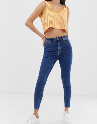 branded high waist jeans