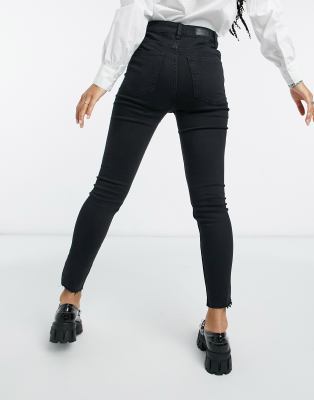 super high rise black skinny jeans