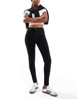 super high waist skinny jean in black