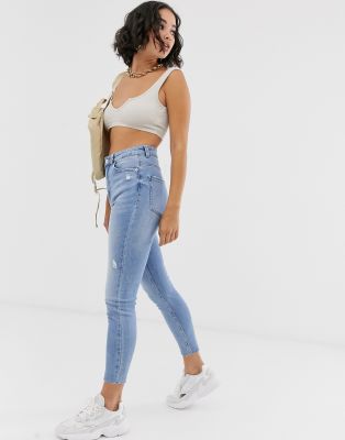 bershka super high rise cropped