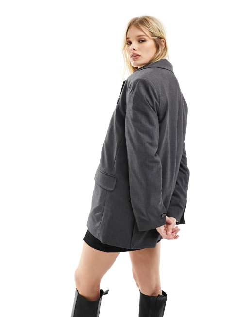 Dark grey oversized discount blazer