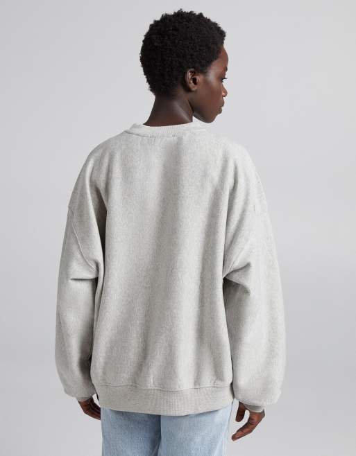 Bershka super oversized sweatshirt in gray