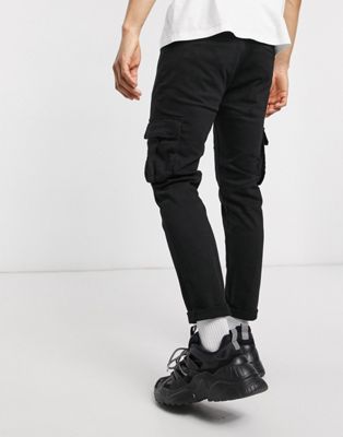 bershka black cargo trousers