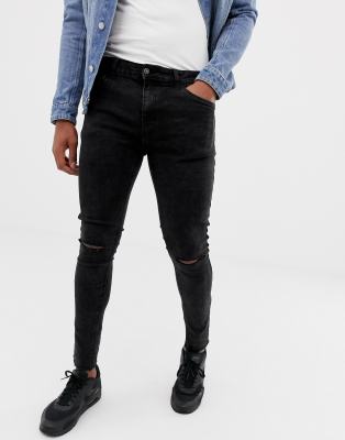 black skinny jeans with holes in the knees