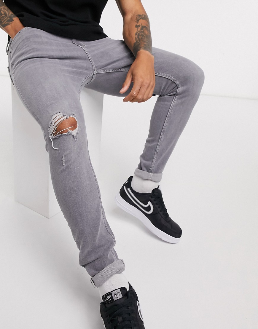 Bershka super skinny jeans in grey