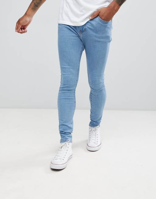 Bershka super skinny jeans in light blue | ASOS