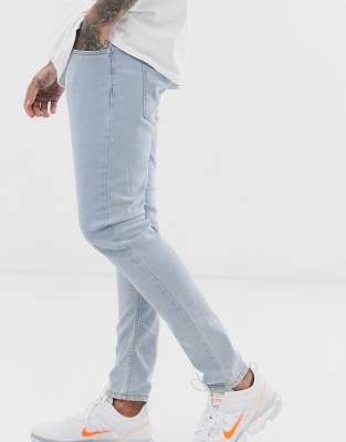 bershka slim fit jeans in light blue