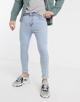 bershka slim fit jeans in light blue