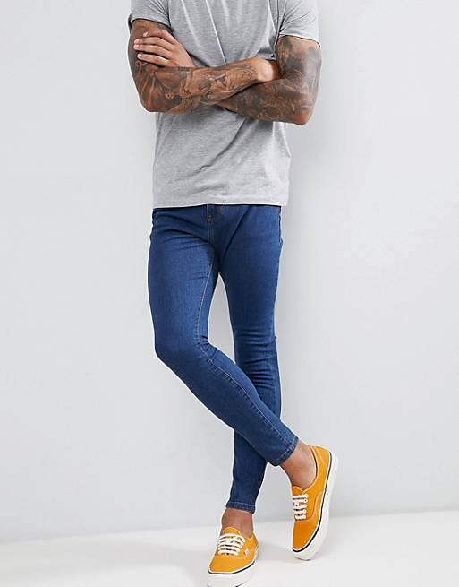 Bershka Super Skinny Jeans In Mid Blue | ASOS