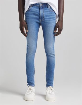 Bershka super skinny jeans in mid blue