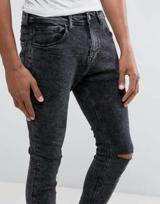 asos black ripped jeans mens
