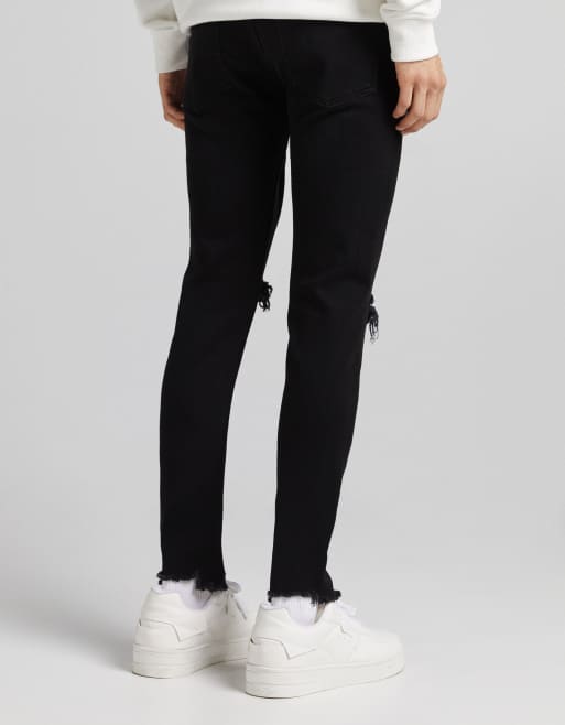 Bershka Mens Distressed Super Skinny Jeans Bershka Super Skinny