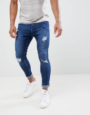 dark blue super skinny jeans mens