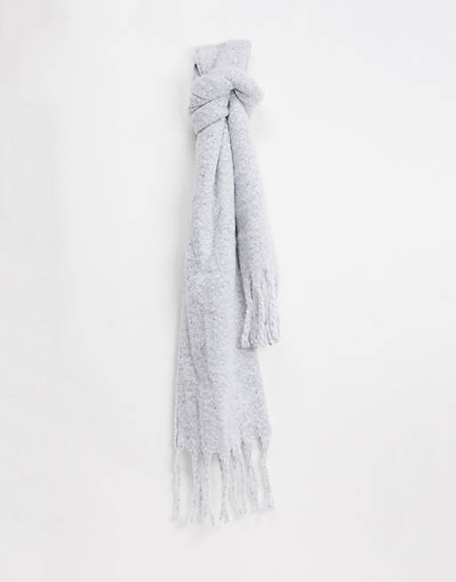 Bershka super soft chunky scarf in gray
