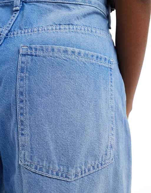 Bershka super wide leg jeans in washed light blue | ASOS Bershka super wide leg jeans in washed light blue | ASOS