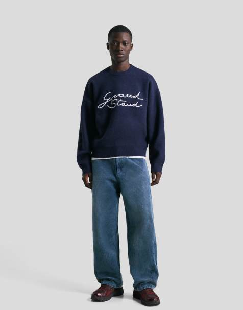 Bershka - Superbaggy corduroy broek in denim blauw - view 1