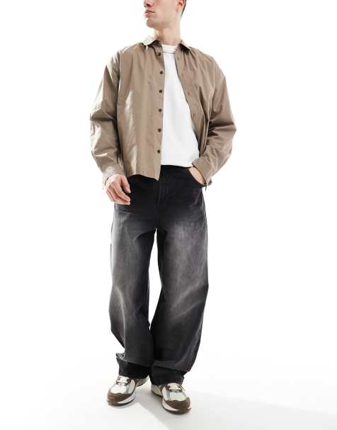 Bershka - Superbaggy jeans in zwart - view 1